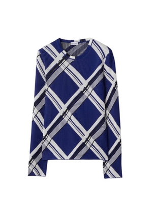 Burberry Check Jacquard Silk Sweater