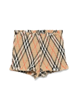 Burberry Girls Check Pattern Cotton Shorts
