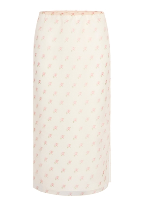Khaite Sydni Floral-Printed Silk Organza Midi Skirt - Moda Operandi