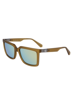 Calvin Klein Gold Mirror Square Unisex Sunglasses CKJ23659S 309 55