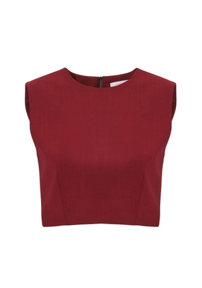 Carolina Herrera Cropped Bi-Stretch Wool Tailored Top - Moda Operandi