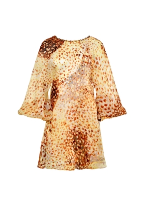 Francesca Miranda Dune Long Sleeve Silk Mini Dress - Moda Operandi