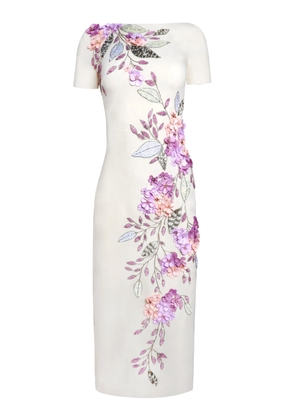 Naeem Khan Floral Embroidered Midi Dress - Moda Operandi