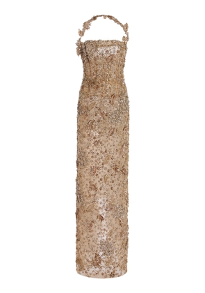 Oscar de la Renta Crystal-Embroidered Maxi Dress - Moda Operandi