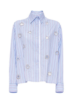 DES_PHEMMES Mirror-Embellished Classic Cotton Button-Down Shirt - Moda Operandi