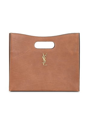 saint laurent Saint Laurent New Le Carre Bag in Brick & Dark Ebene - Brown. Size all.