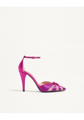 Valentino Garavani Annine Pump in Satin 100mm Woman FUCHSIA/MULTICOLOUR 36