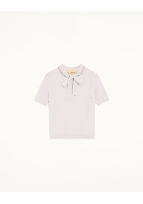 Valentino EMBROIDERED WOOL JUMPER Woman LILAC L