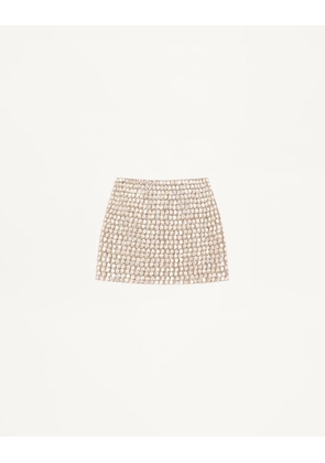 Valentino Mini Mini in Embroidered Organza Woman SILVER 38