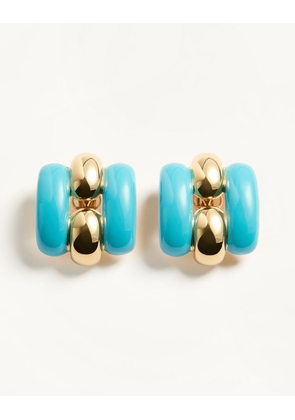 Valentino Garavani Pas Plus Metal and Enamel Earrings Woman TURQUOISE/GOLD UNI