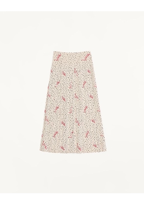 Valentino Plusdepois Bubble Print Crepe de Chine Skirt Woman VANILLA/MULTICOLOUR 36