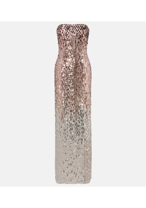 Jenny Packham Lucille sequined strapless gown
