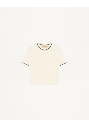 Valentino WOOL JUMPER Woman IVORY/BLACK L