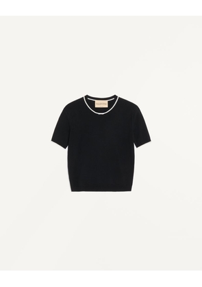 Valentino WOOL JUMPER Woman BLACK/IVORY L