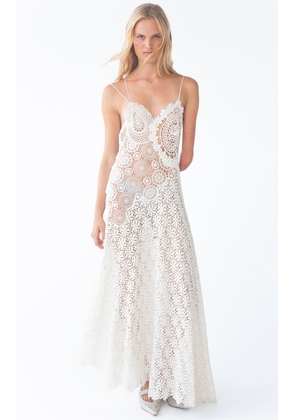 KETTEL ATELIER Dalia Asymmetric Crochet Maxi Dress - Moda Operandi