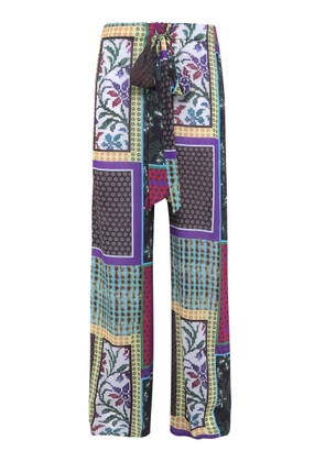 SIEDRÉS Manoce Printed Cotton-Voile Wide-Leg Pants - Moda Operandi