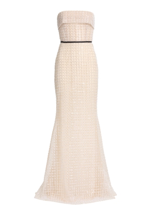 Elie Saab Sequined Mesh Long Dress - Moda Operandi