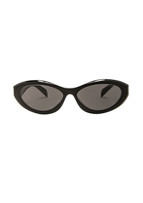 Prada Oval Sunglasses in Black - Black. Size all.