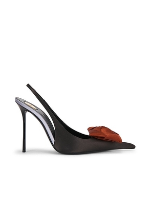 Saint Laurent Amalia Slingback Pump in Gun Powder & Dark Rugg - Charcoal. Size 37 (also in 39).