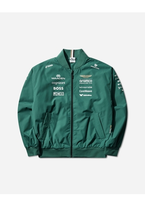 Men s ASTON MARTIN ARAMCO F1 TEAM Replica Bomber Jacket Green Lux