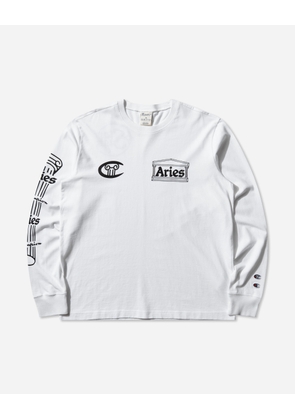 Aries Sponsor Longsleeve T-Shirt White