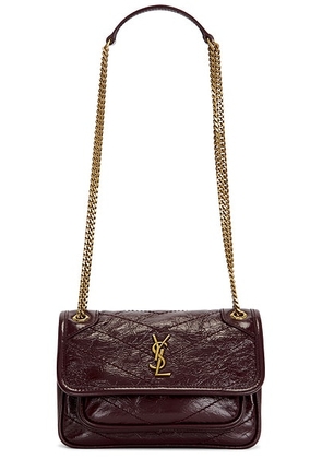 Saint Laurent Mini Niki Chain Bag in Hot Wine - Wine. Size all.