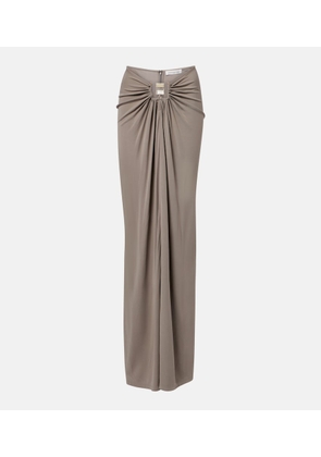 Christopher Esber Bezel Quartz gathered jersey maxi skirt