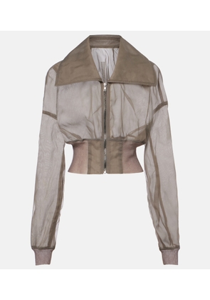 Rick Owens Dracucollar tulle and organza bomber jacket