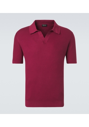 Zegna Knitted cotton polo shirt