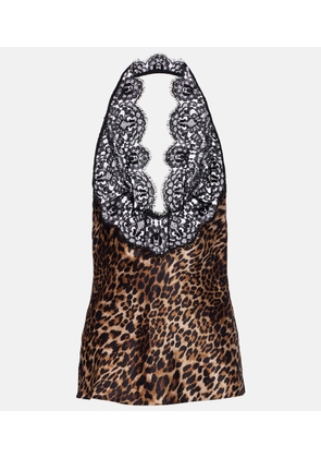 Nili Lotan Teo leopard-print silk satin top