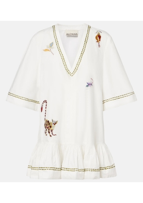 Alemais Camelia embroidered cotton minidress