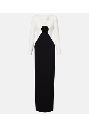 Roland Mouret Floral-applique crepe gown