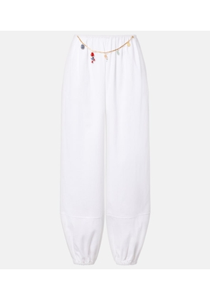 Stella McCartney Embellished cotton tapered pants