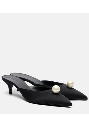 Magda Butrym Faux pearl satin mules
