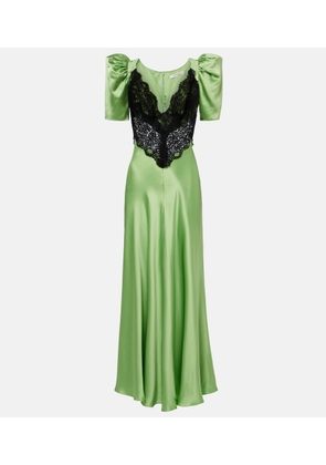 Rodarte Lace-trimmed silk cocktail dress