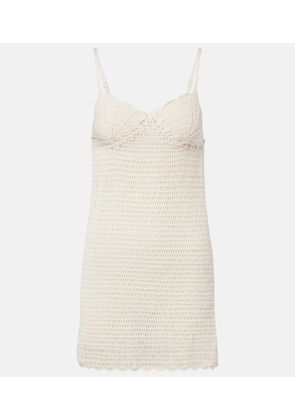 Anna Kosturova Crochet scalloped cotton minidress