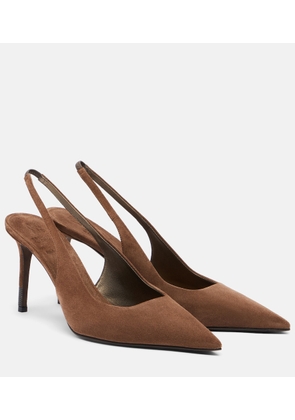 Brunello Cucinelli Monili suede slingback pumps