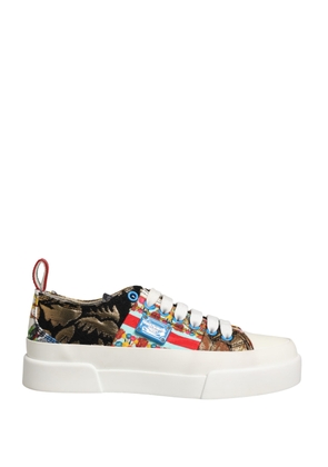 Dolce & Gabbana Multicolor Patchwork Low Top Sneakers Shoes - EU35/US4.5