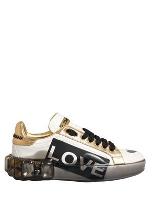 Dolce & Gabbana Multicolor Crystal StuddedLOVE Sneakers Shoes - EU35/US4.5