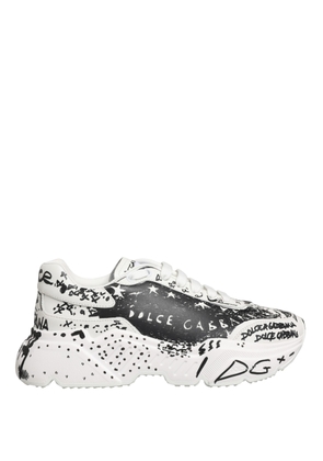 Dolce & Gabbana White Daymaster Graffiti Low Top Sneakers Shoes - EU40/US9.5
