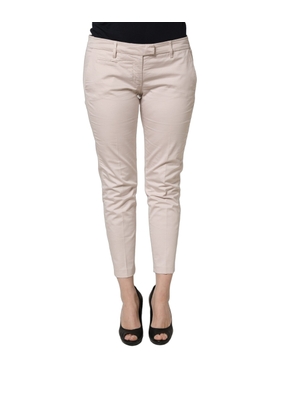 Versace Jeans Couture Beige Low Waist Tapered Women Cropped Trousers Pants - 32