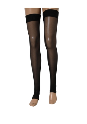 Dolce & Gabbana Black Sheer Nylon Thigh High Stockings Socks - L