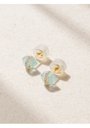 Melissa Joy Manning - 14-karat Recycled Gold, Aquamarine And Herkimer Diamond Earrings - Blue - One size