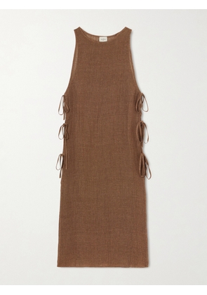 Le Kasha - Jarajug Linen Midi Dress - Brown - One size