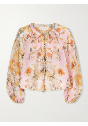Borgo de Nor - Henri Ramie Floral Blouse - Pink - UK 6,UK 8,UK 10,UK 12,UK 14,UK 16,UK 18