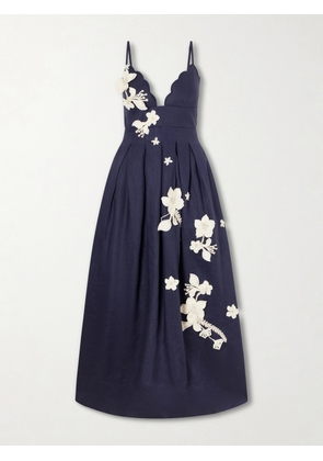 Agua by Agua Bendita - Sula Cauca Linen-floral Maxi Dress - Blue - x small,small,medium,large,x large