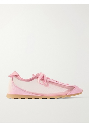 Jacquemus - Les Tennis Suede And Leather Trimmed Mesh Sneakers - Pink - FR36,FR37,FR38,FR39,FR40,FR41