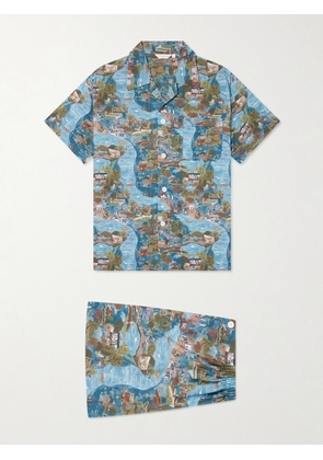 Derek Rose - Ledbury 100 Printed Cotton Pyjama Set - Men - Blue - S