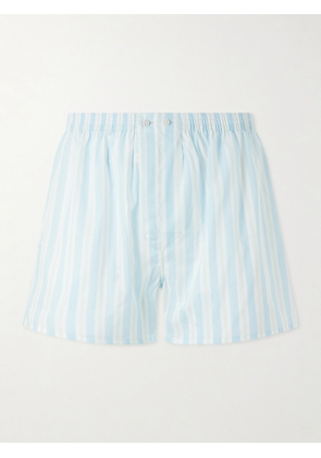 Derek Rose - Amalfi 22 Striped Cotton Boxer Shorts - Men - Blue - S