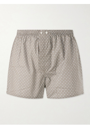 Derek Rose - Ledbury 96 Printed Cotton Boxer Shorts - Men - Brown - S